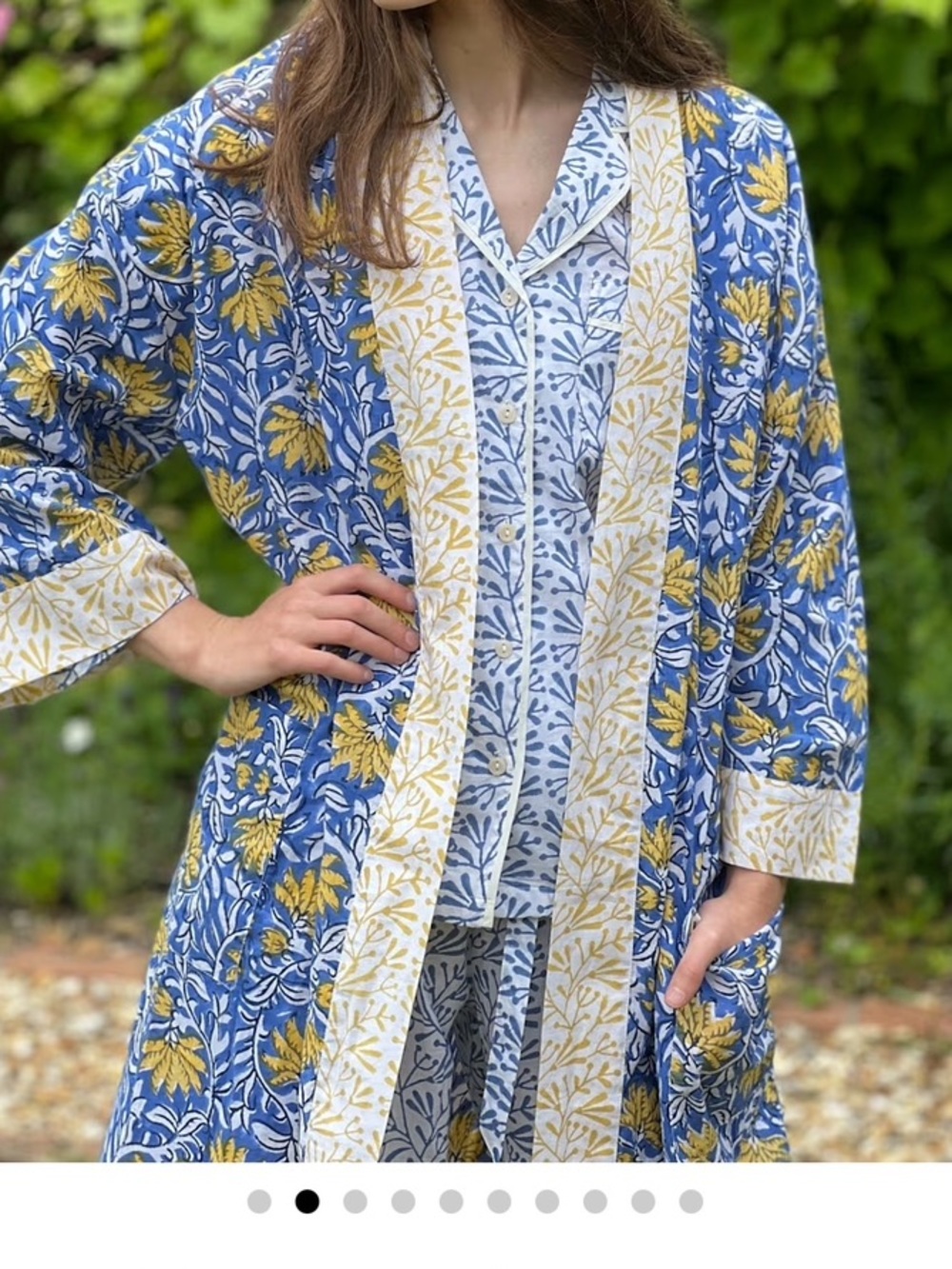 Lime Tree Design London 100% Cotton Full Length Kimono/Robe Sz up to 18